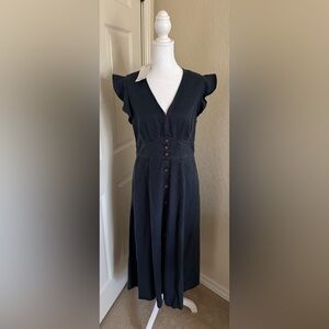 NWT Quince Tencel Midi Dress in Midnight Blue Size Small